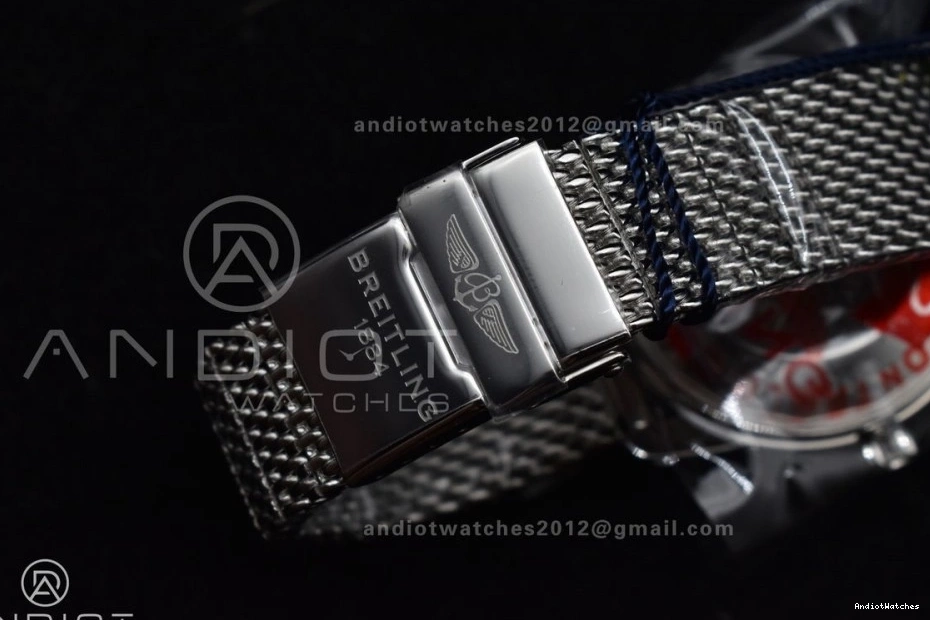 on Bezel A and RG Mesh WaterResistant Dial SuperOcean 1172 Blue BLSF Bezel Bracelet Blue Ceramic 42mm SS II Heritage 0516